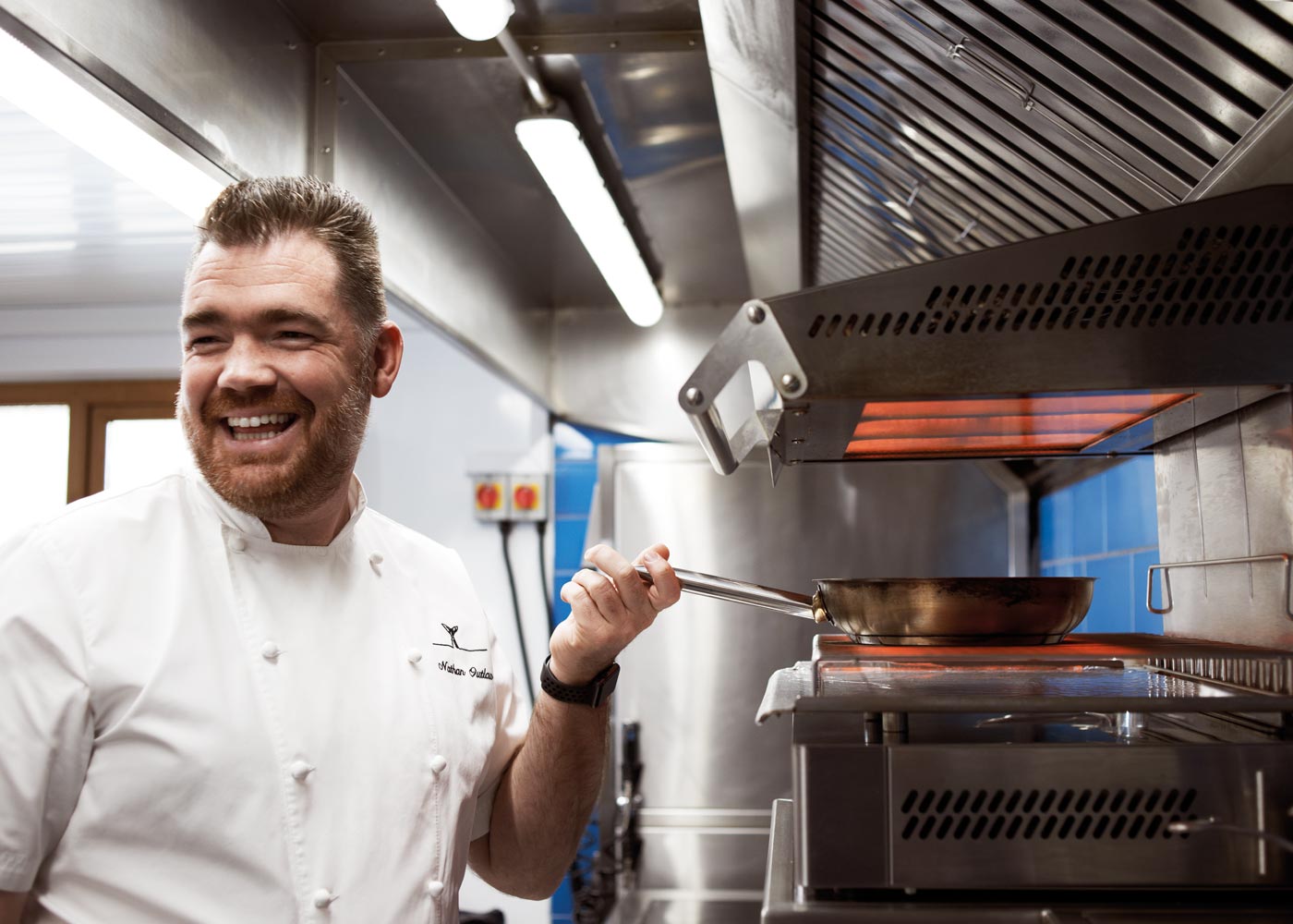 Nathan Outlaw at his Outlaw's New Road restaurant